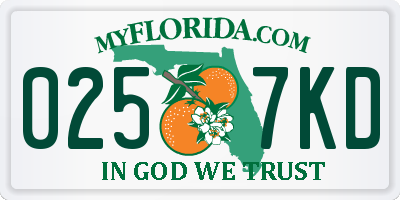 FL license plate 0257KD