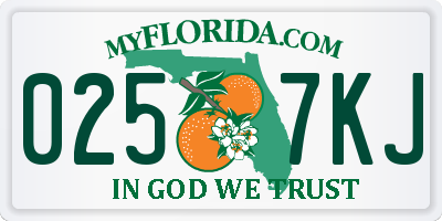 FL license plate 0257KJ