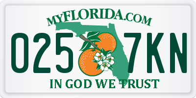 FL license plate 0257KN