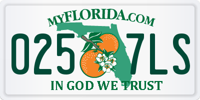 FL license plate 0257LS