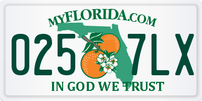 FL license plate 0257LX