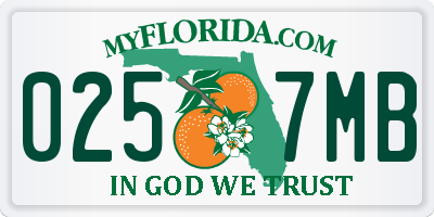 FL license plate 0257MB