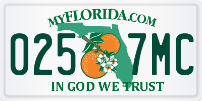 FL license plate 0257MC