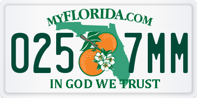 FL license plate 0257MM