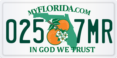 FL license plate 0257MR