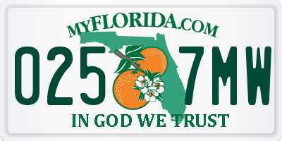FL license plate 0257MW