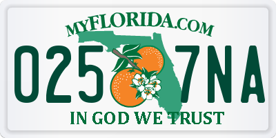 FL license plate 0257NA