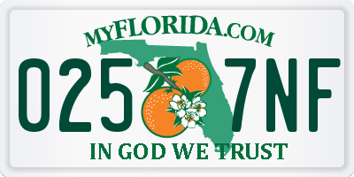 FL license plate 0257NF