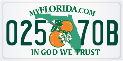 FL license plate 0257OB