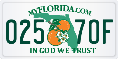 FL license plate 0257OF