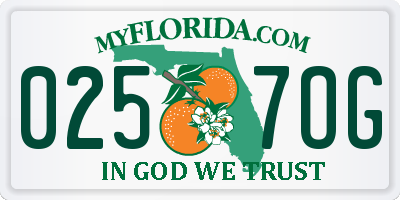 FL license plate 0257OG