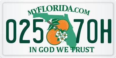 FL license plate 0257OH