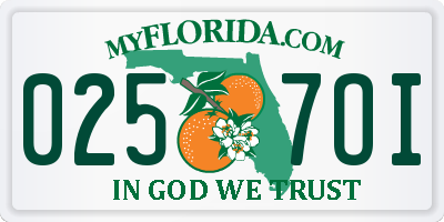 FL license plate 0257OI