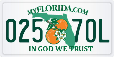 FL license plate 0257OL