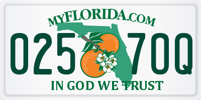 FL license plate 0257OQ