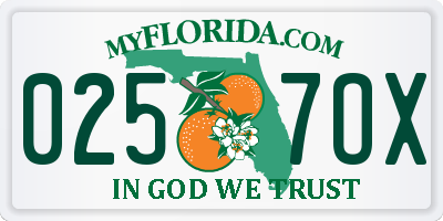 FL license plate 0257OX