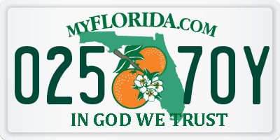FL license plate 0257OY