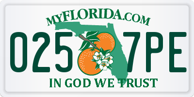 FL license plate 0257PE