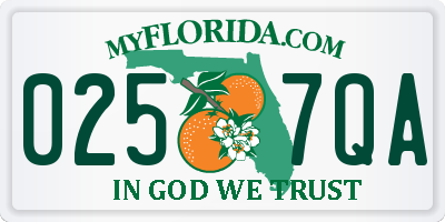 FL license plate 0257QA