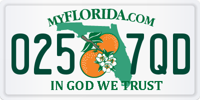 FL license plate 0257QD