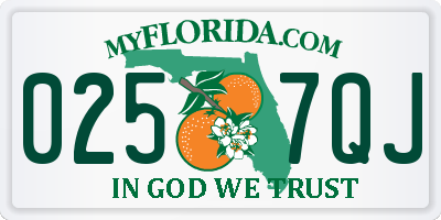 FL license plate 0257QJ