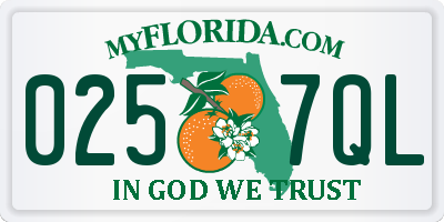 FL license plate 0257QL