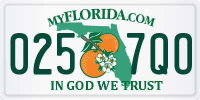 FL license plate 0257QO