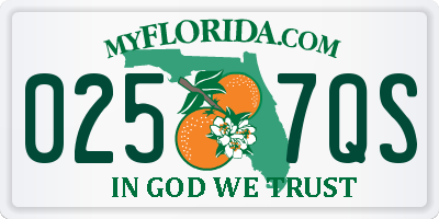 FL license plate 0257QS