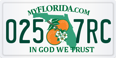 FL license plate 0257RC