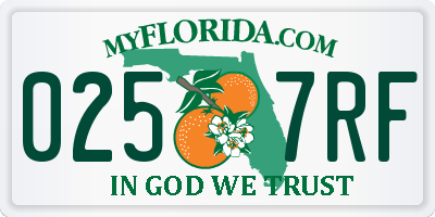 FL license plate 0257RF