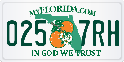 FL license plate 0257RH