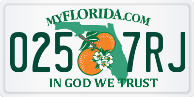 FL license plate 0257RJ