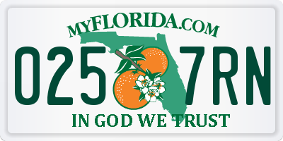 FL license plate 0257RN