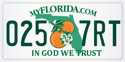 FL license plate 0257RT