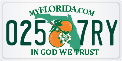 FL license plate 0257RY