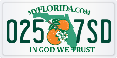 FL license plate 0257SD