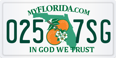FL license plate 0257SG