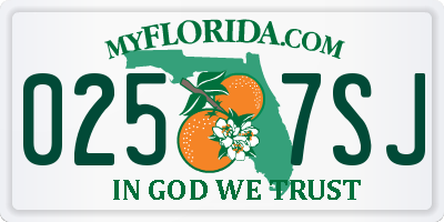 FL license plate 0257SJ