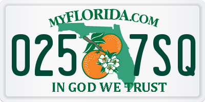 FL license plate 0257SQ