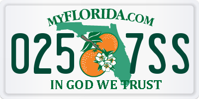 FL license plate 0257SS