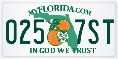 FL license plate 0257ST