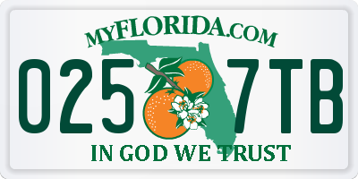 FL license plate 0257TB