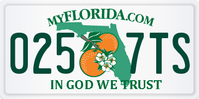 FL license plate 0257TS