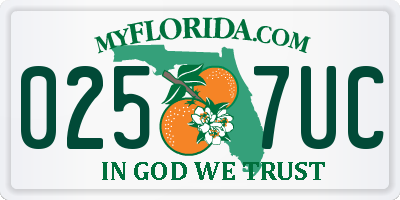 FL license plate 0257UC