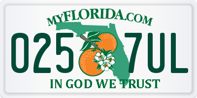 FL license plate 0257UL