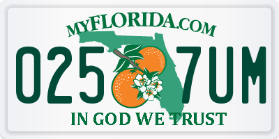 FL license plate 0257UM