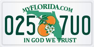 FL license plate 0257UO