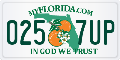 FL license plate 0257UP