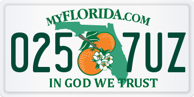 FL license plate 0257UZ