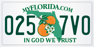 FL license plate 0257VO